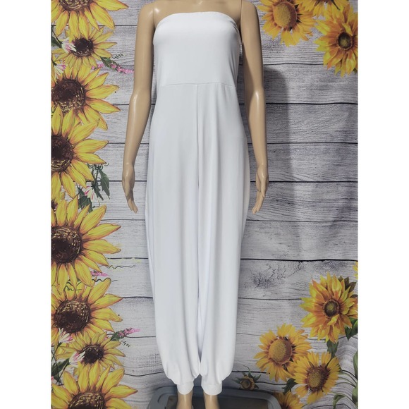 Susana Monaco Pants - Susana Monaco x Revolve  Strapless Cuffed Ankle Jumpsuit Size M NWT